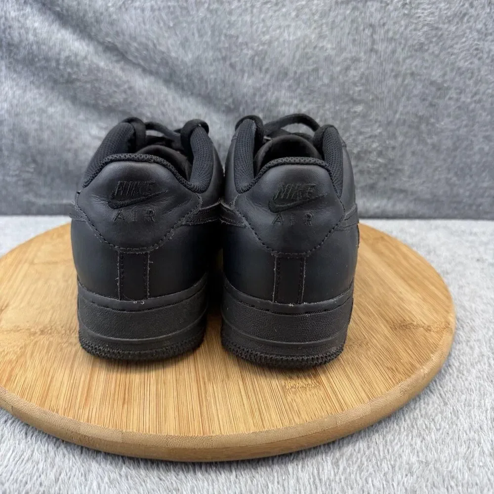 Nike Air Force 1 Low Shoes Boys Size 7Y Black Leather Casual Sneakers FV5951-001